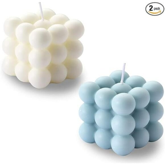 Bubble Candle Cube Soy Wax Candles Home Decor Candle Scented Candle Set 2 Pc - Picture 1 of 1
